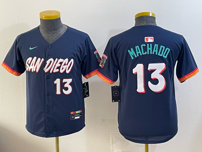 youth San Diego Padres #13 Machado Nike blue MLB Jersey 0519002